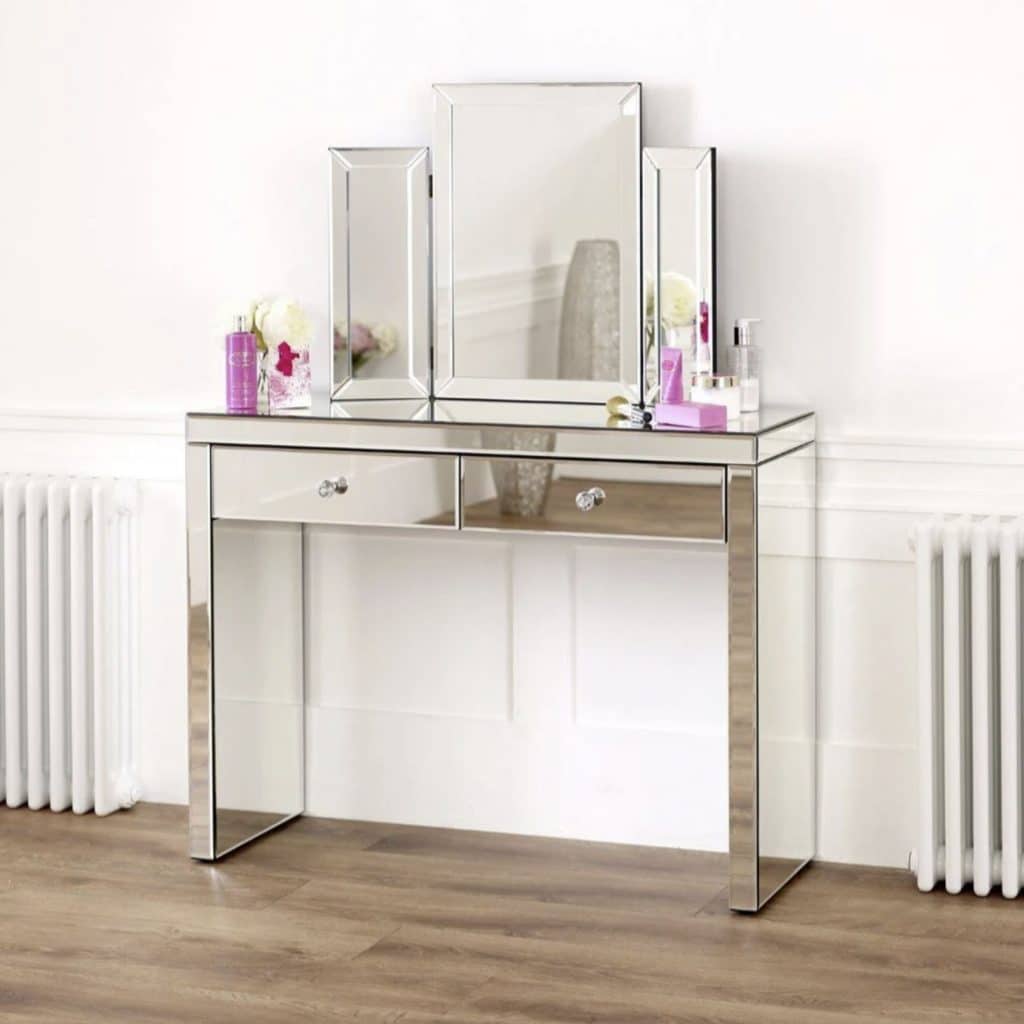 Venetian Mirrored Dressing Table Set