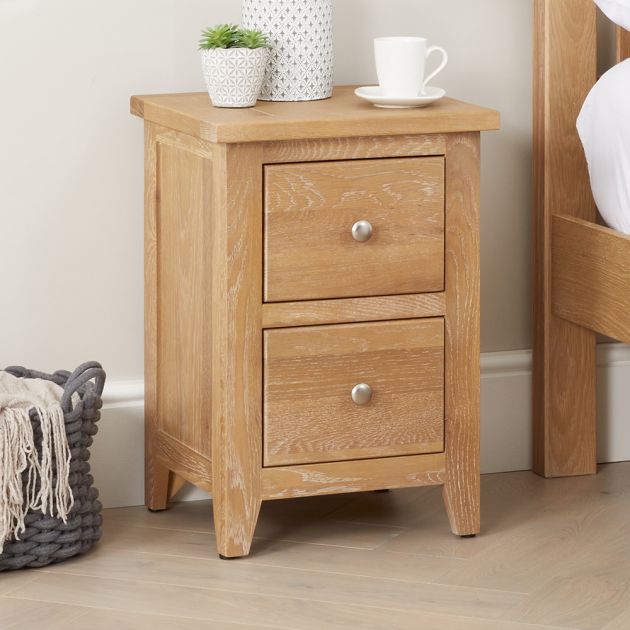 limed oak bedside table