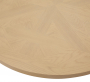 Industrial Parquet White Oak 120cm Round Dining Table with Black Starburst Legs – 4 to 6 Seater