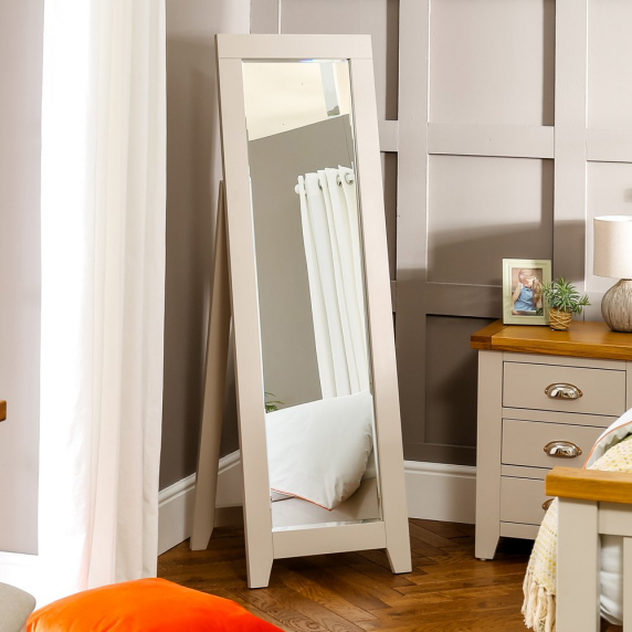 Downton Grey Painted Bedroom Cheval Mirror