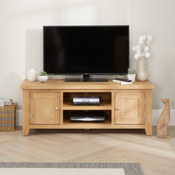 Cheshire Weathered Limed Oak Medium TV Unit - Up to 60