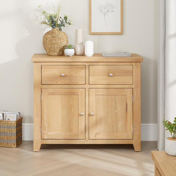 Cheshire Weathered Limed Oak Medium 2 Drawer 2 Door Sideboard