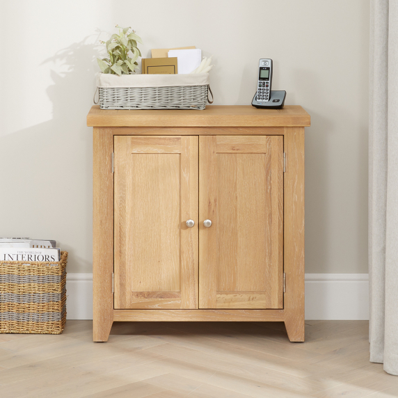 Cheshire Weathered Limed Oak Small 2 Door Cupboard