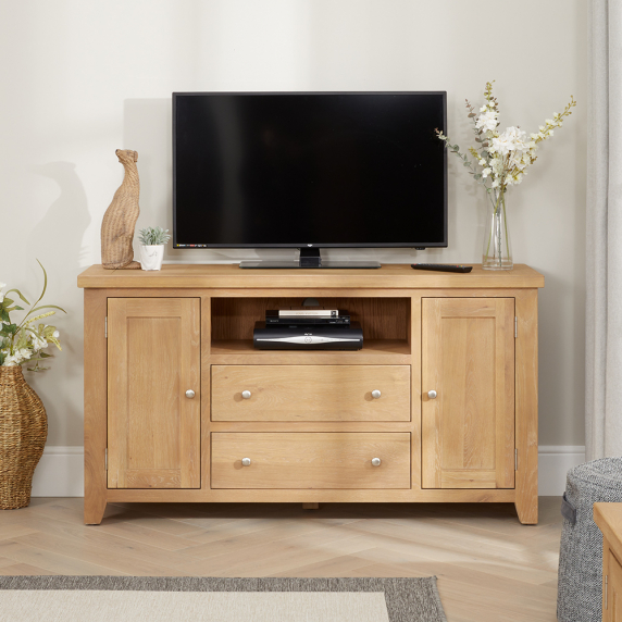 Cheshire Weathered Limed Oak Large TV Unit Sideboard