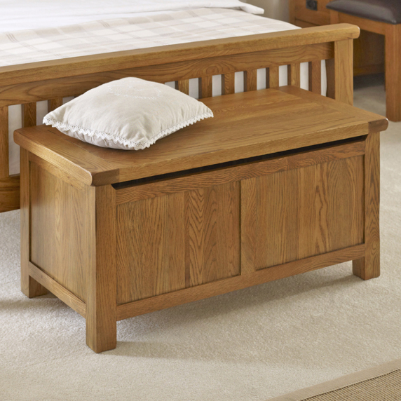 Rustic Oak Blanket Box