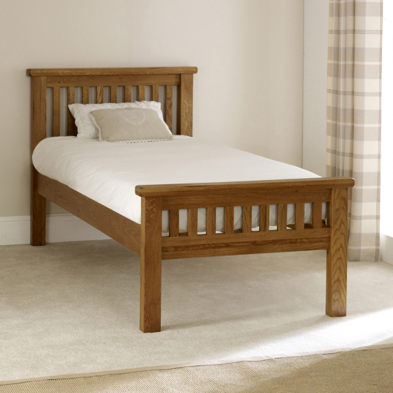 Rustic Solid Oak 3ft Single Bed