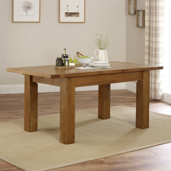 Rustic Oak Medium Extending Dining Table