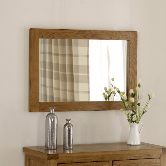 Rustic Oak Medium Wall Mirror - 90cm x 60cm