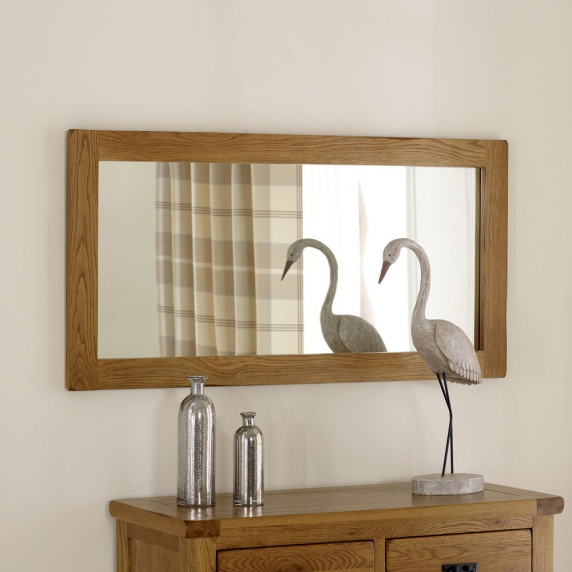 Rustic Oak Large Wall Mirror - 120cm x 60cm