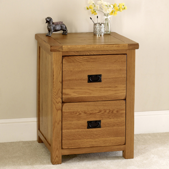 Rustic Oak Filing Cabinet