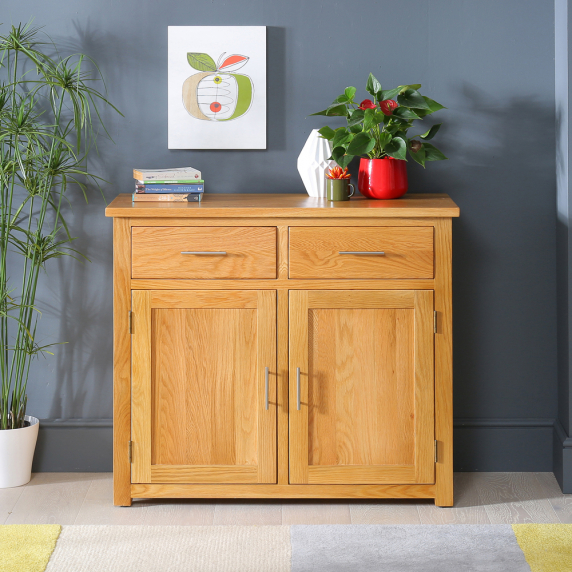 London Oak 2 Door 2 Drawer Sideboard