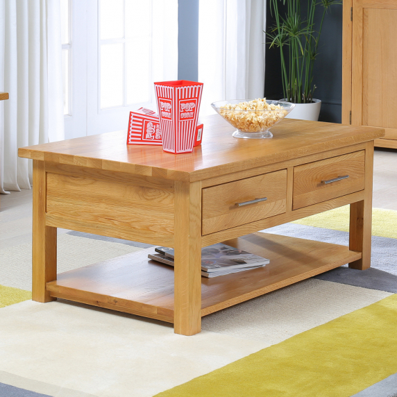 London Oak 2 Drawer Coffee Table