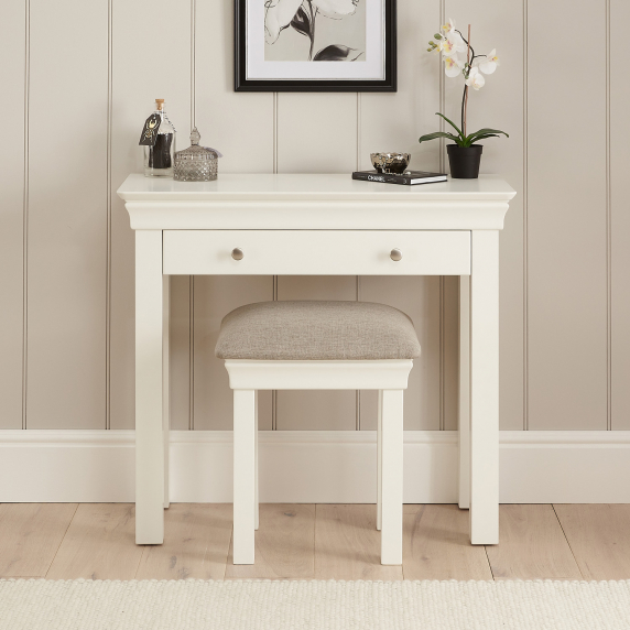 Wilmslow White 1 Drawer Dressing Table Set with Stool