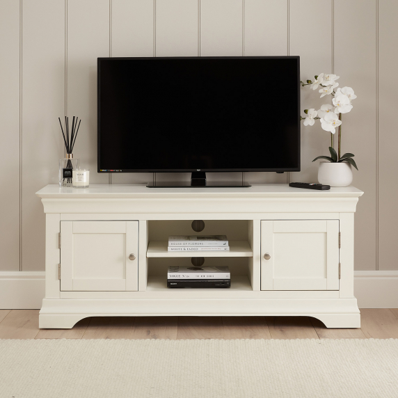 Wilmslow White Painted Widescreen TV Unit - Up to 60