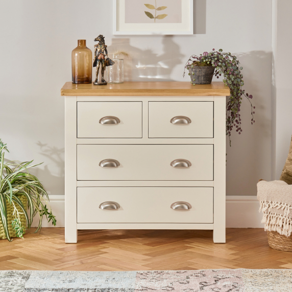 Cotswold Cream Painted 2 Over 2 Drawer Chest of Drawers