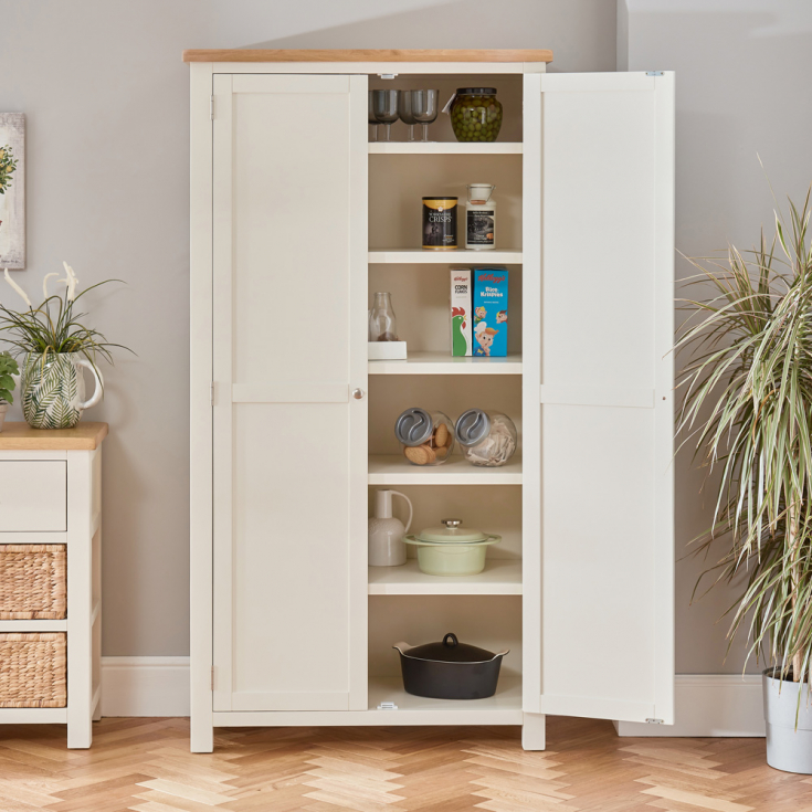 Cotswold Cream Painted Double Shaker Kitchen Pantry Cupboard | The ...