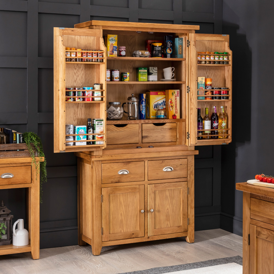 Cheshire Oak Double Kitchen Larder Pantry Cupboard