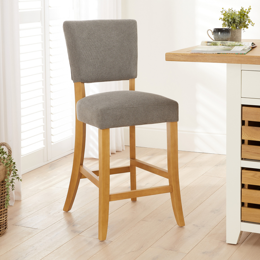 Manor Oak Grey Fabric Counter Bar Stool