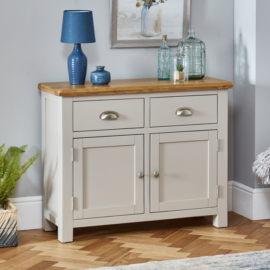 Cotswold Grey Painted Medium 2 Door 2 Drawer Sideboard