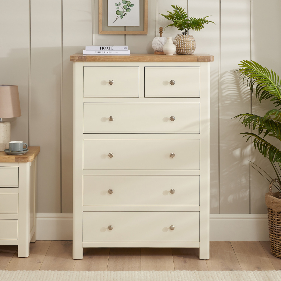 Marbury Cream Painted 2 over 4 Drawer Chest