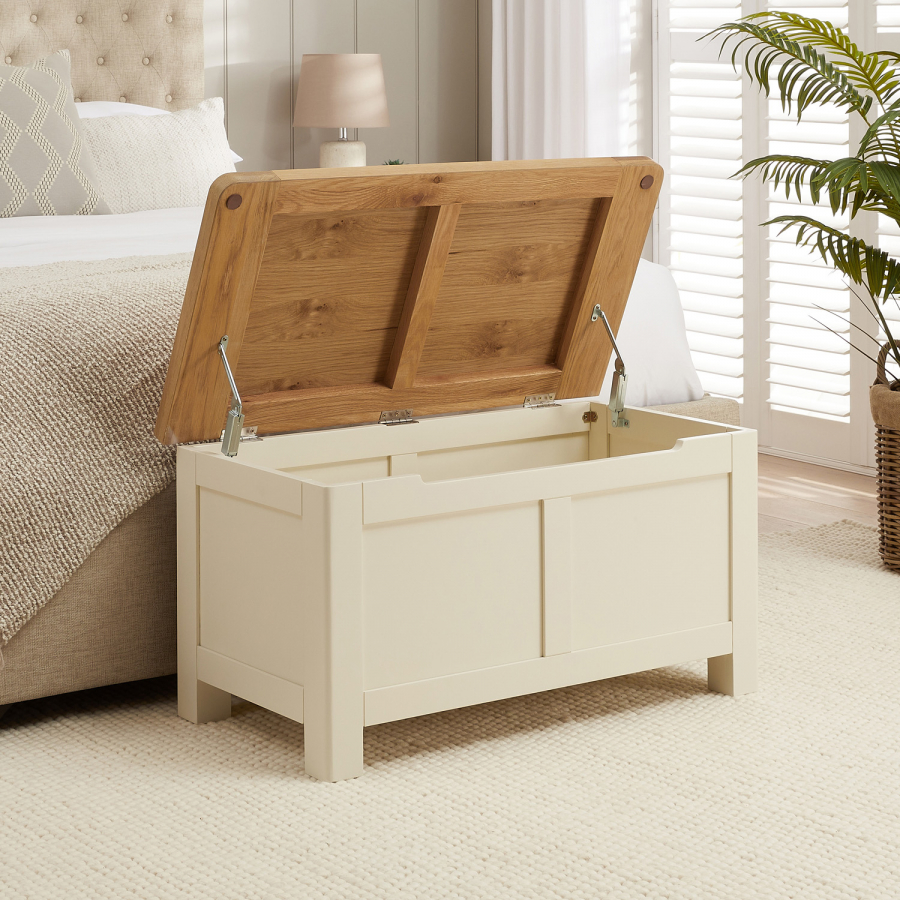 Marbury Cream Painted Blanket Bedding Box