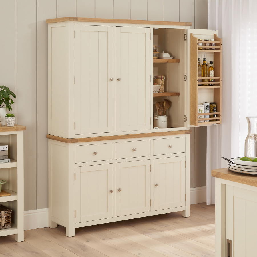 Marbury Cream Painted Triple Kitchen Larder Pantry Cupboard