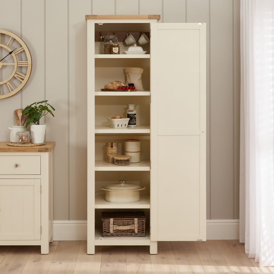 Marbury Cream Painted Single Shaker Kitchen Pantry Cupboard