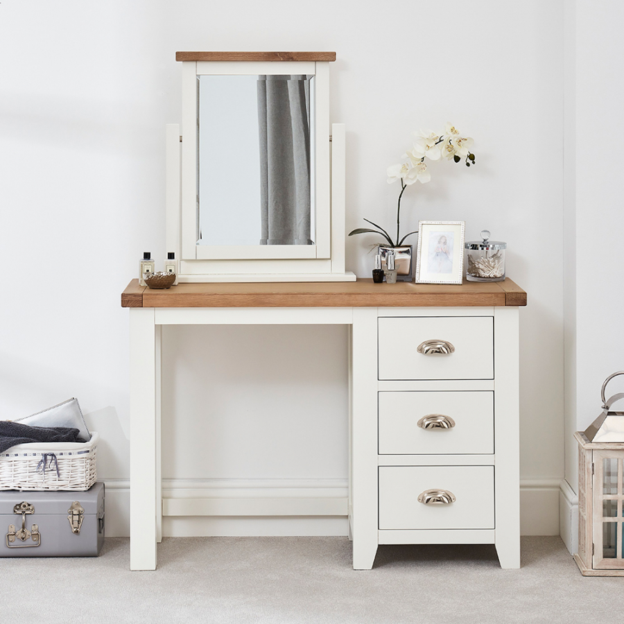 Cheshire White Pedestal Dressing Table with Mirror set