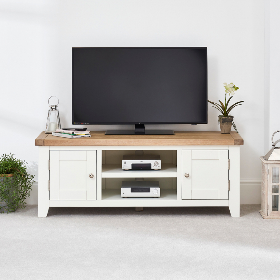 Cheshire White Painted Medium Widescreen TV Unit - Up to 60" TV Size