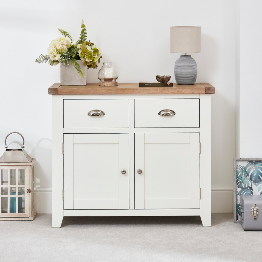 Cheshire White Painted Medium 2 Drawer 2 Door Sideboard