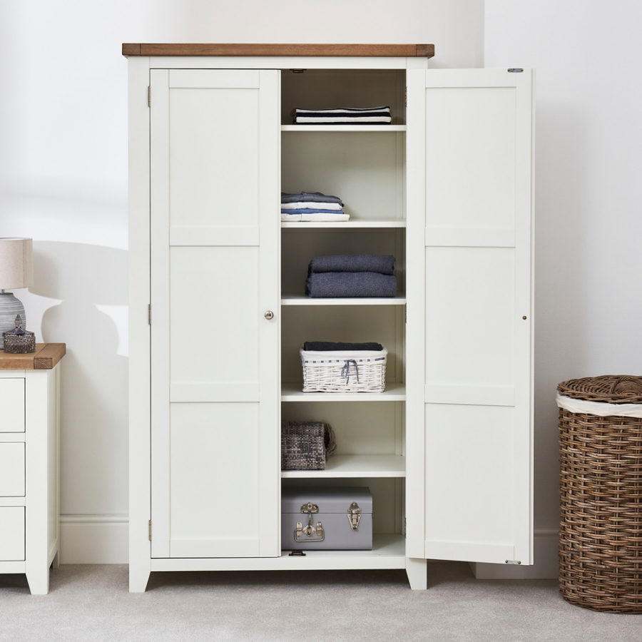 Cheshire White Painted Double Shaker Linen Storage Cupboard