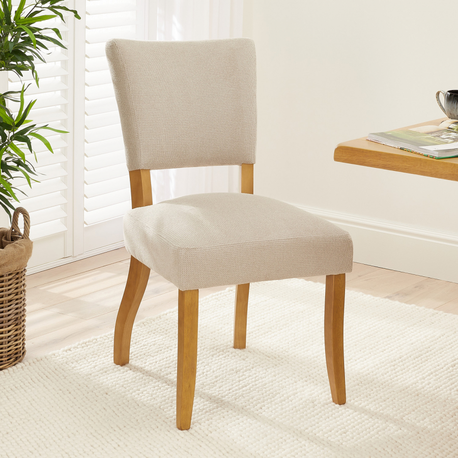 Manor Oak Natural Oatmeal Fabric Dining Chair