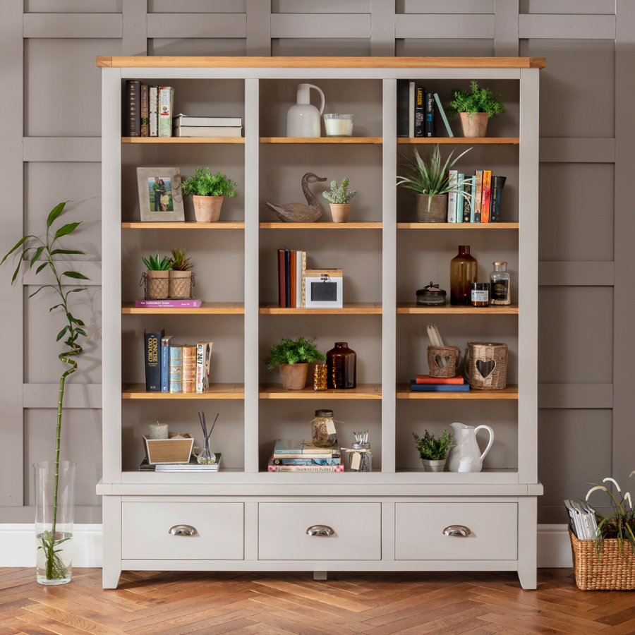 Downton Grey Grand Library Bookcase