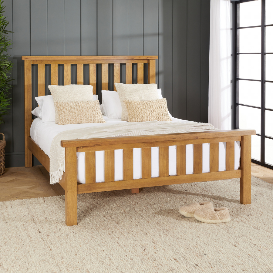 Hereford Rustic Oak 6ft Super King Size Bed