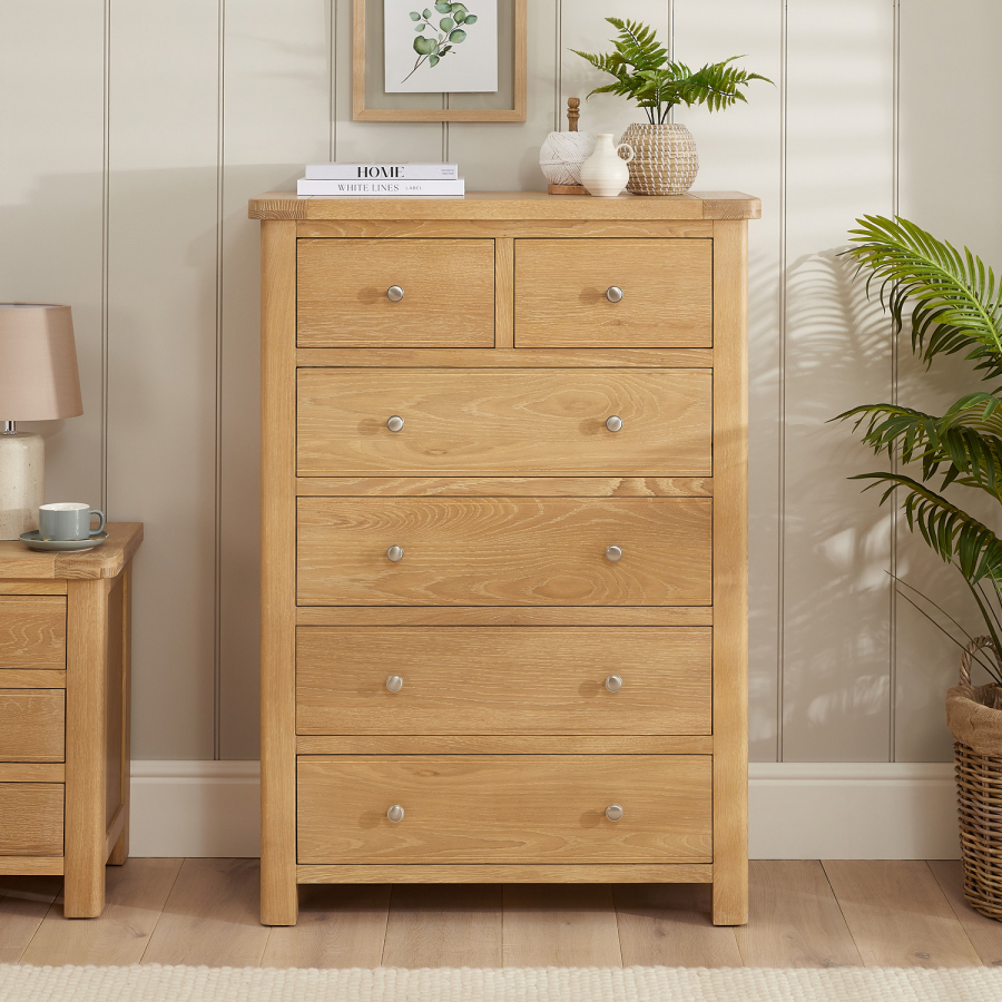 Marbury Oak 2 over 4 Drawer Chest