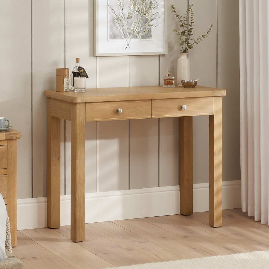 Marbury Oak 2 Drawer Dressing Table Desk