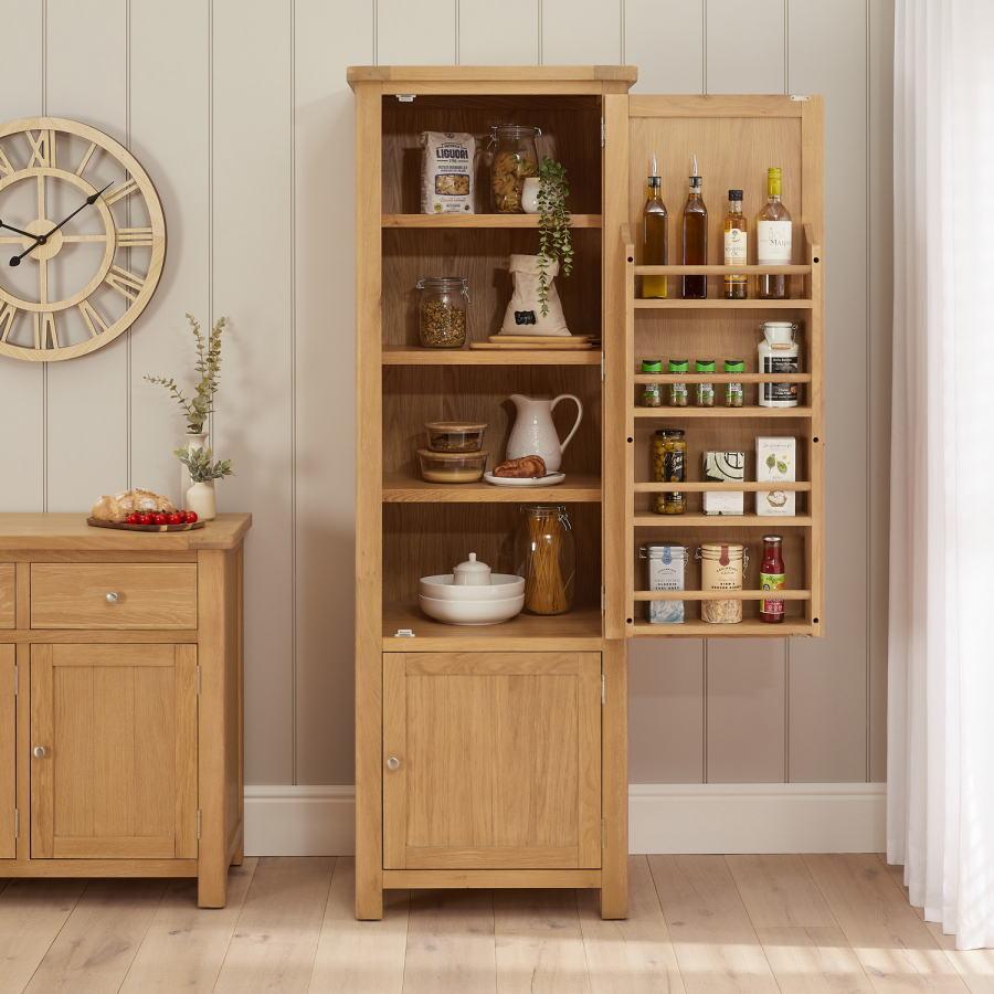 Marbury Oak Single Kitchen Larder Pantry Cupboard