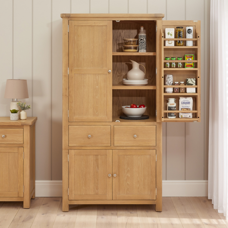 Marbury Oak Double Kitchen Larder Pantry Cupboard