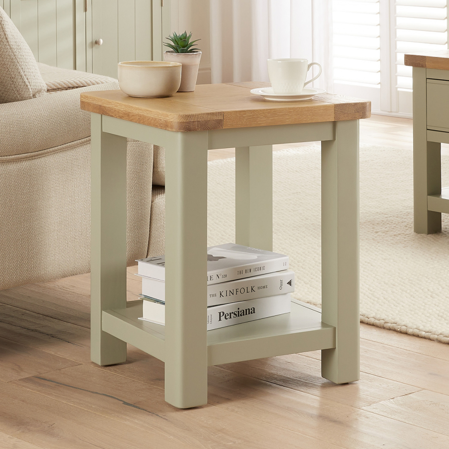 Marbury Sage Green Painted Lamp Side Table