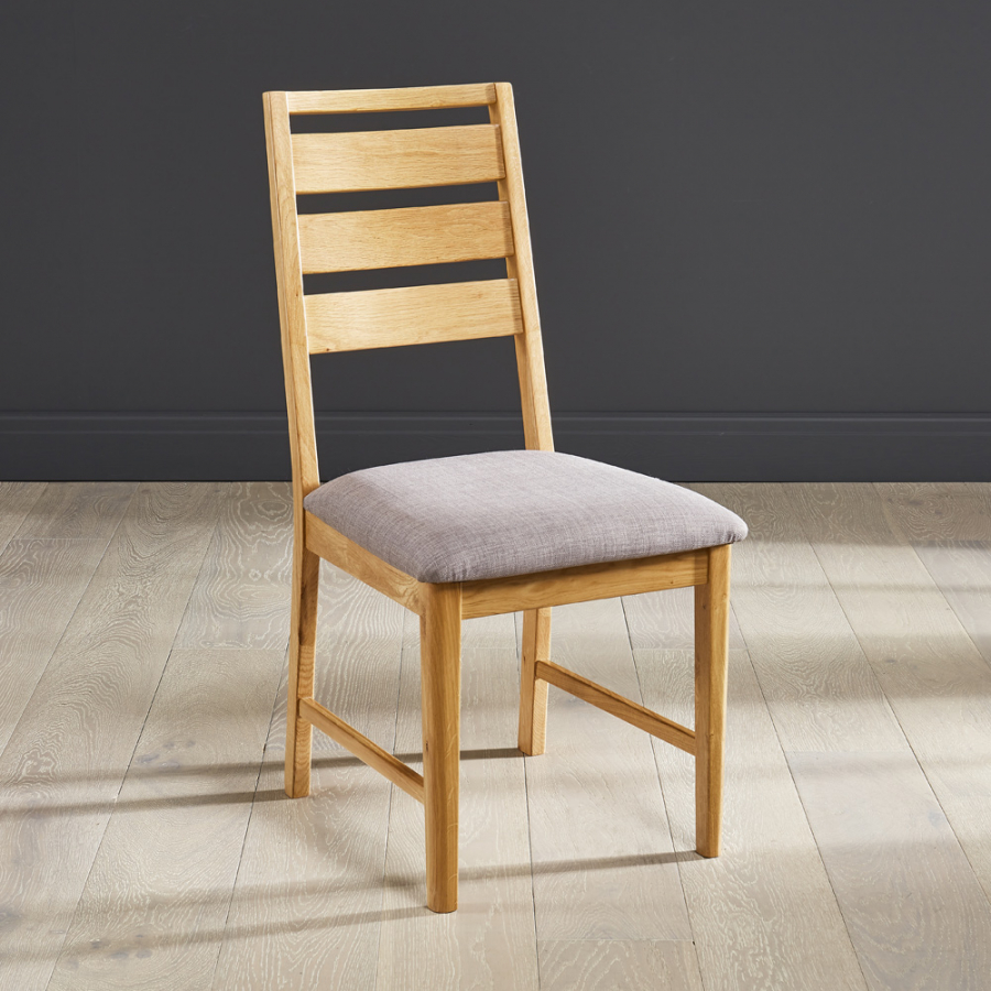 Soho Oak Dining Chair with Fabric Seat Pad