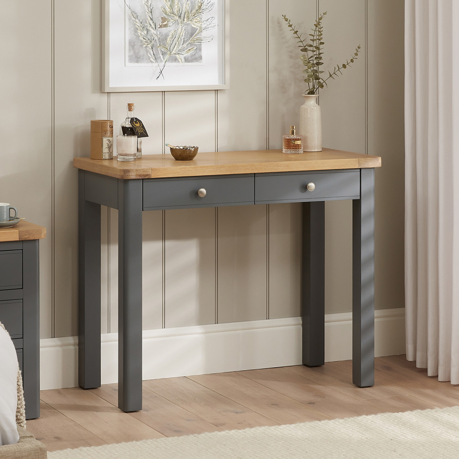 Marbury Slate Grey Painted 2 Drawer Dressing Table Desk