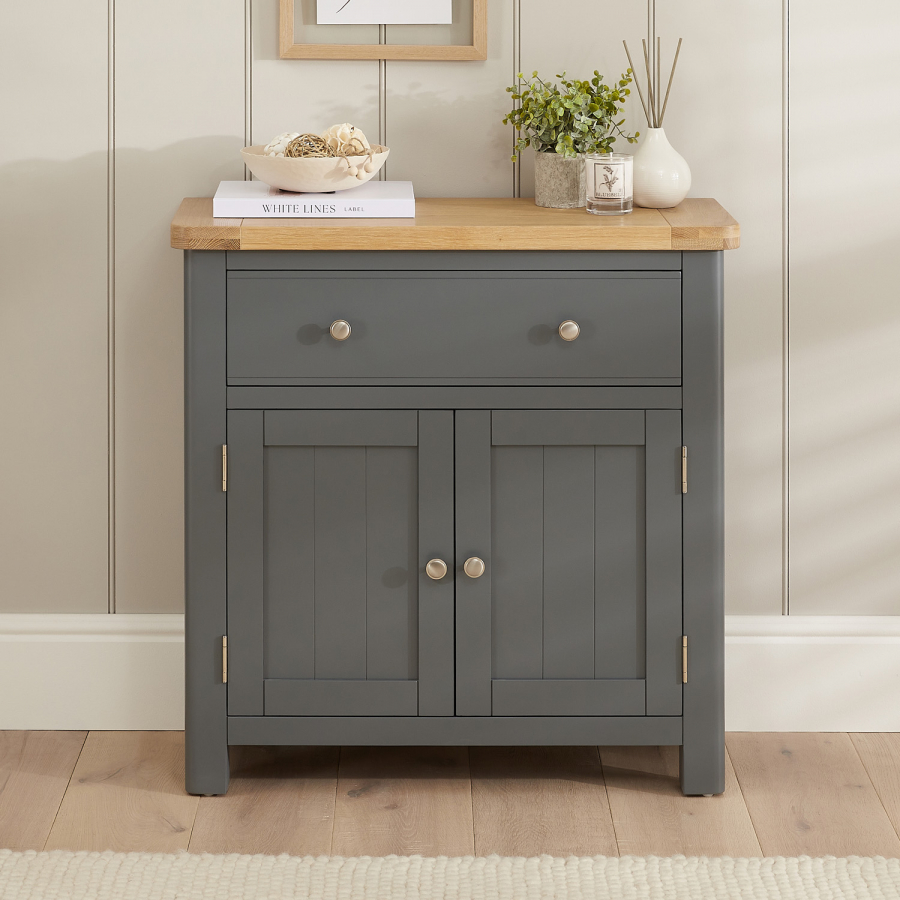 Marbury Slate Grey Painted Compact Small Sideboard