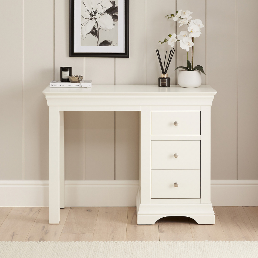 Wilmslow White Painted Single Pedestal Dressing Table