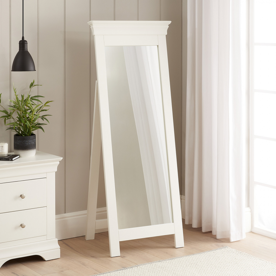 Wilmslow White Painted Cheval Mirror