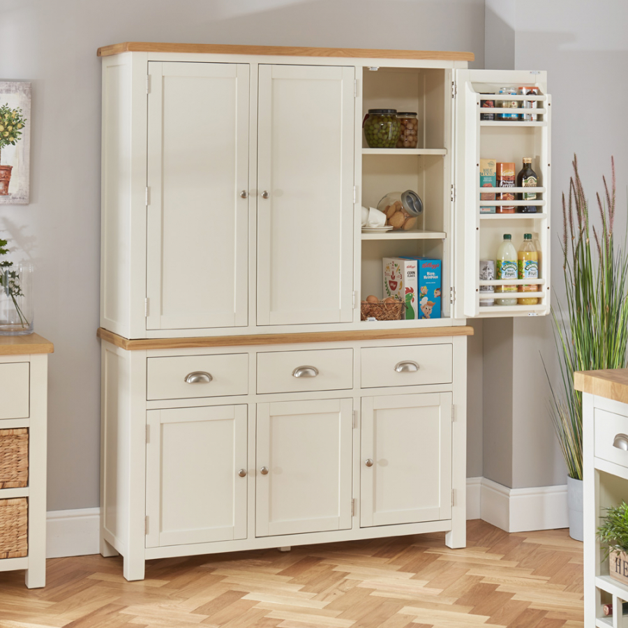 Cotswold Cream Painted Triple Kitchen Larder Pantry Cupboard