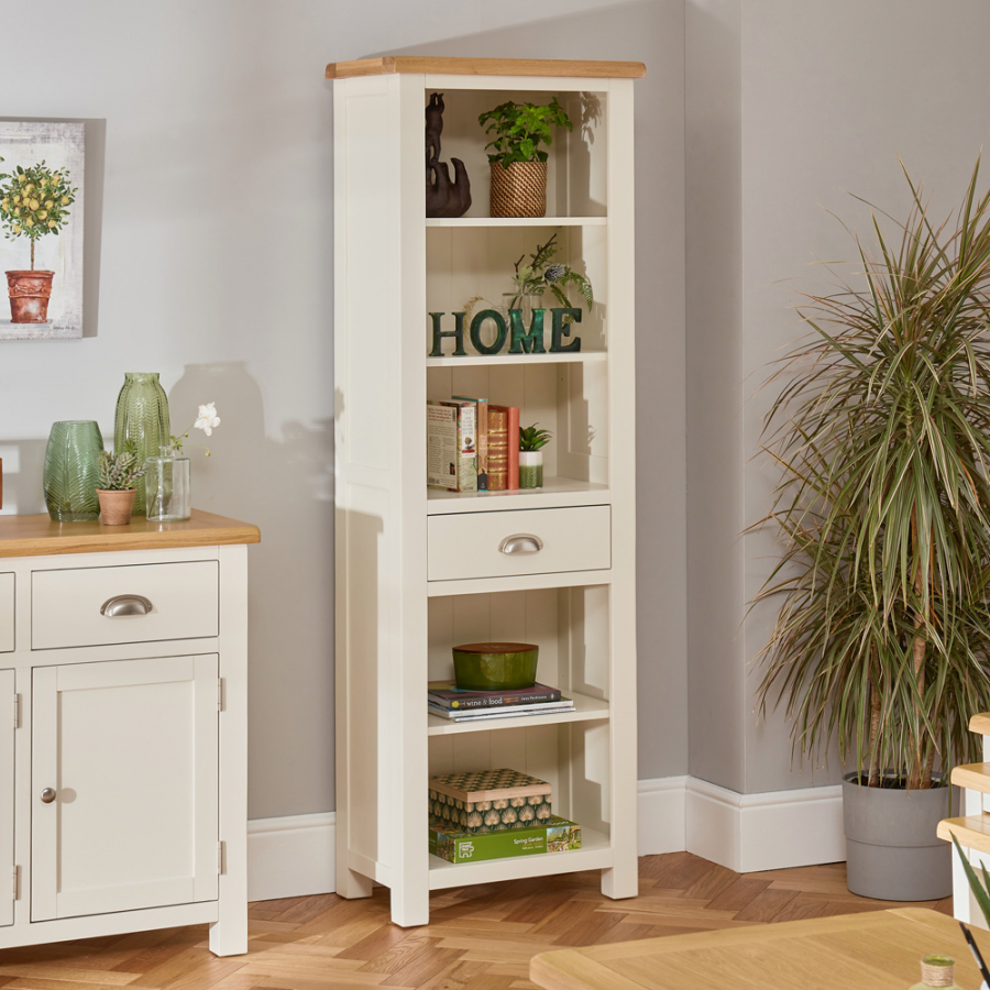 Cotswold Cream Painted Narrow Bookcase