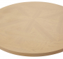 Industrial Parquet White Oak 120cm Round Dining Table with Black Starburst Legs – 4 to 6 Seater