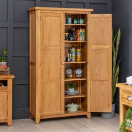 Cotswold Grey Painted Double Linen Storage Shaker Cupboard