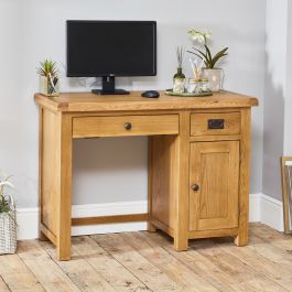 rustic solid oak desk