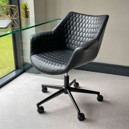 black leather office chair modern